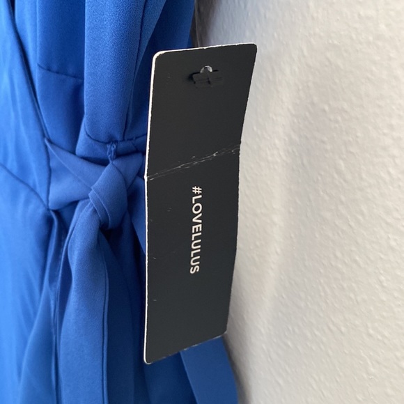 Lulus Manhattan Moment Blue Wrap Ruffled Midi Dress - Picture 8 of 9